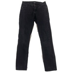 Earl Jeans Women’s 6 Black Skinny Stretch Denim Pants Straight Leg Mid Rise